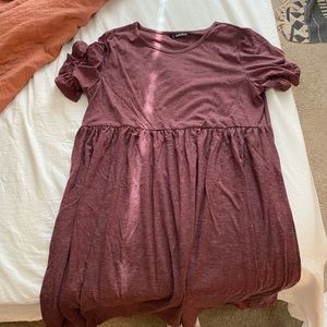 shein maroon babydoll dress